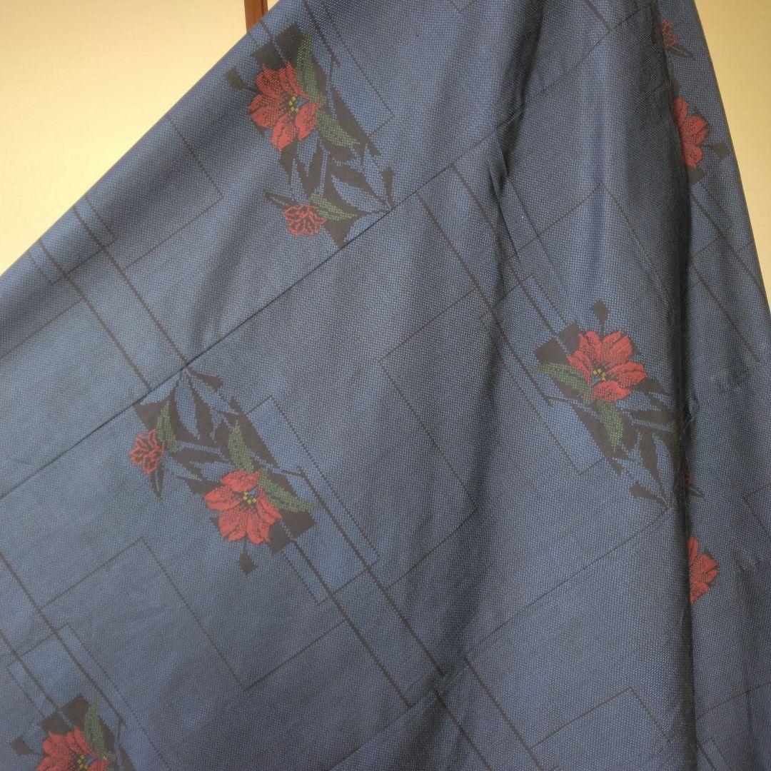 大島紬解き生地からバイアス仕立てロングフレアーワンピース　Ｍ寸