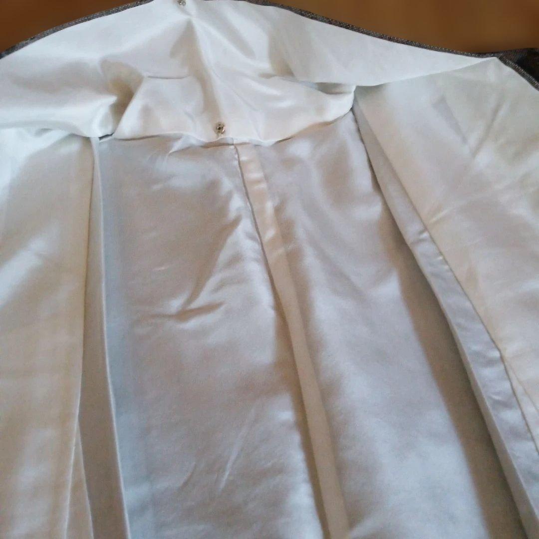 ★本場大島紬9マルキ泥染　焦げ茶に扇と花模様の高級大島　丈160裄64　最安値