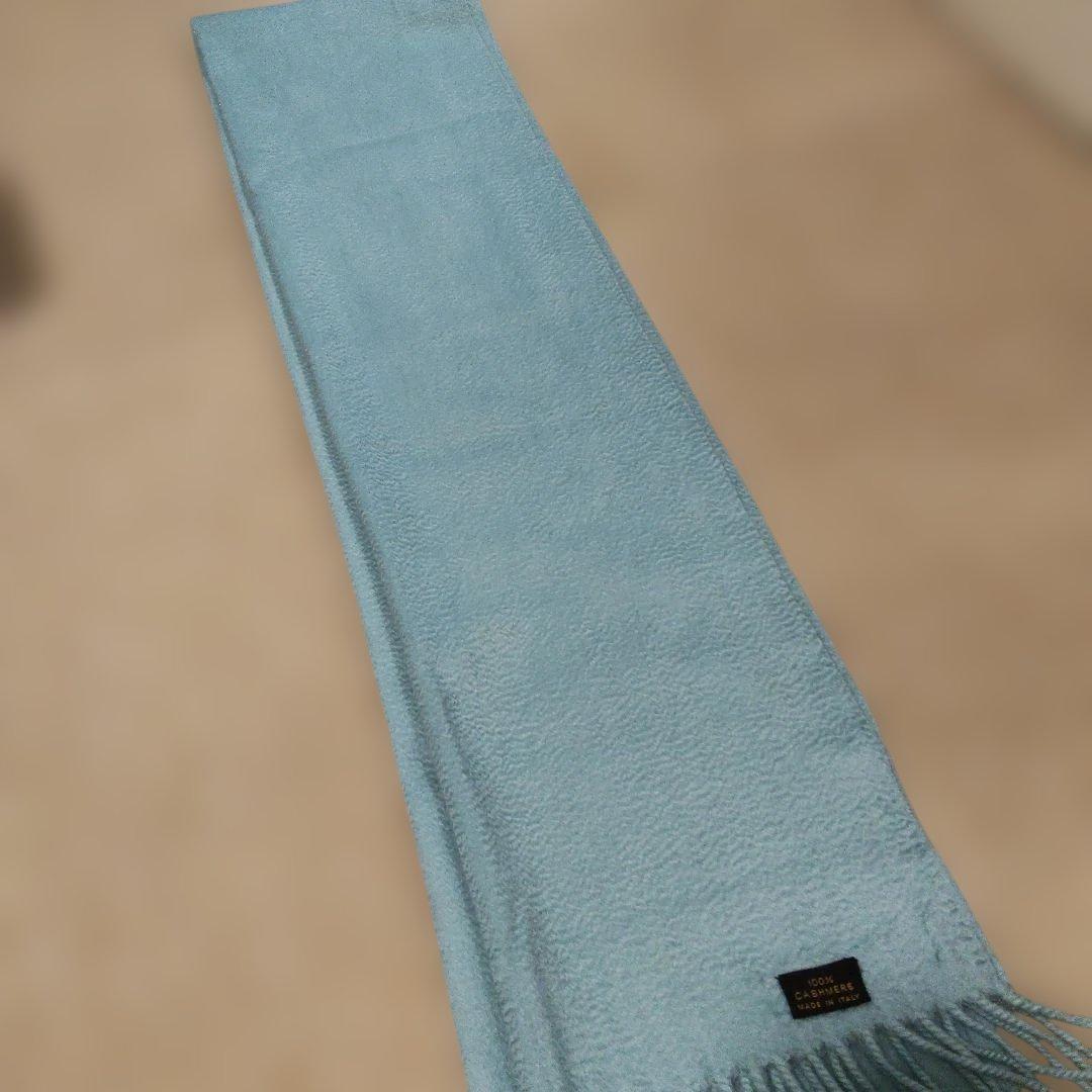 Loro Piana 100%カシミヤ マフラー 水色