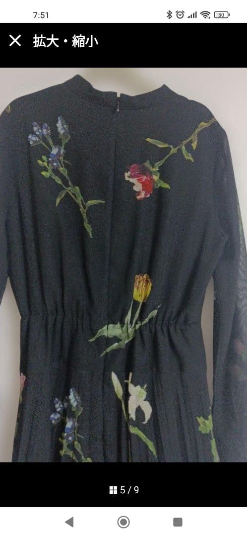 AMERI 花柄ワンピース ブラック系 サイズS