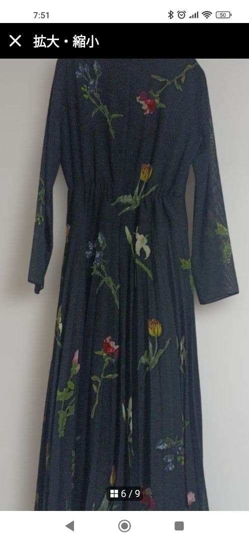 AMERI 花柄ワンピース ブラック系 サイズS