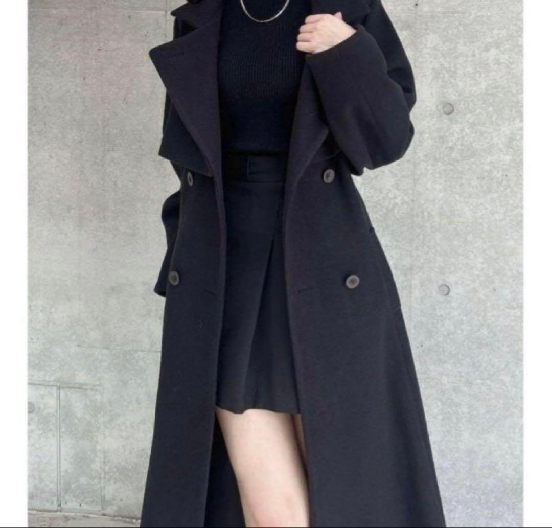 dazzlin ブラック 2WAYカラーレディコートロングコート Sサイズ