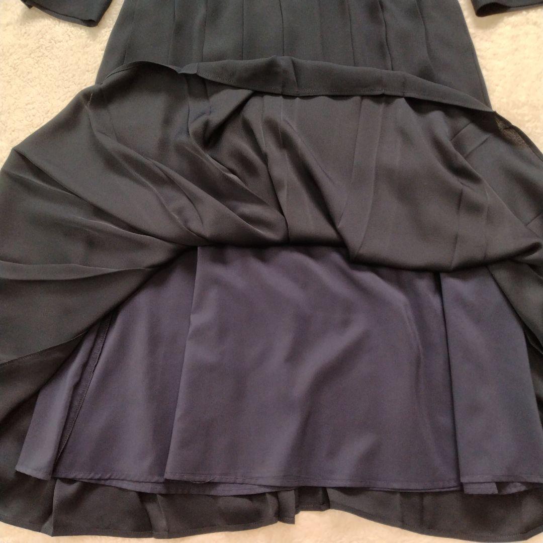 saya00b025　セルフォード　ボウタイプリーツワンピース　ロング