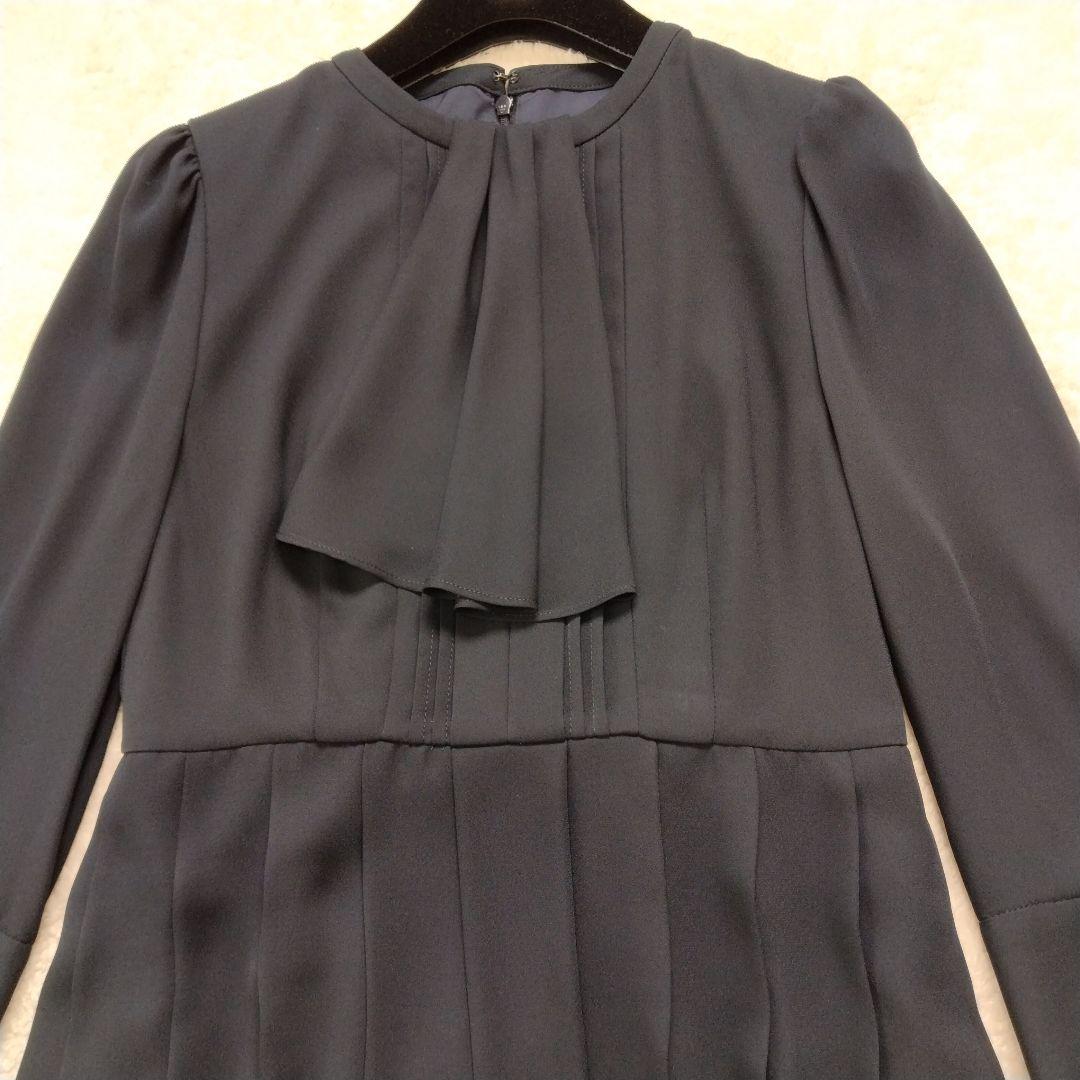 saya00b025　セルフォード　ボウタイプリーツワンピース　ロング