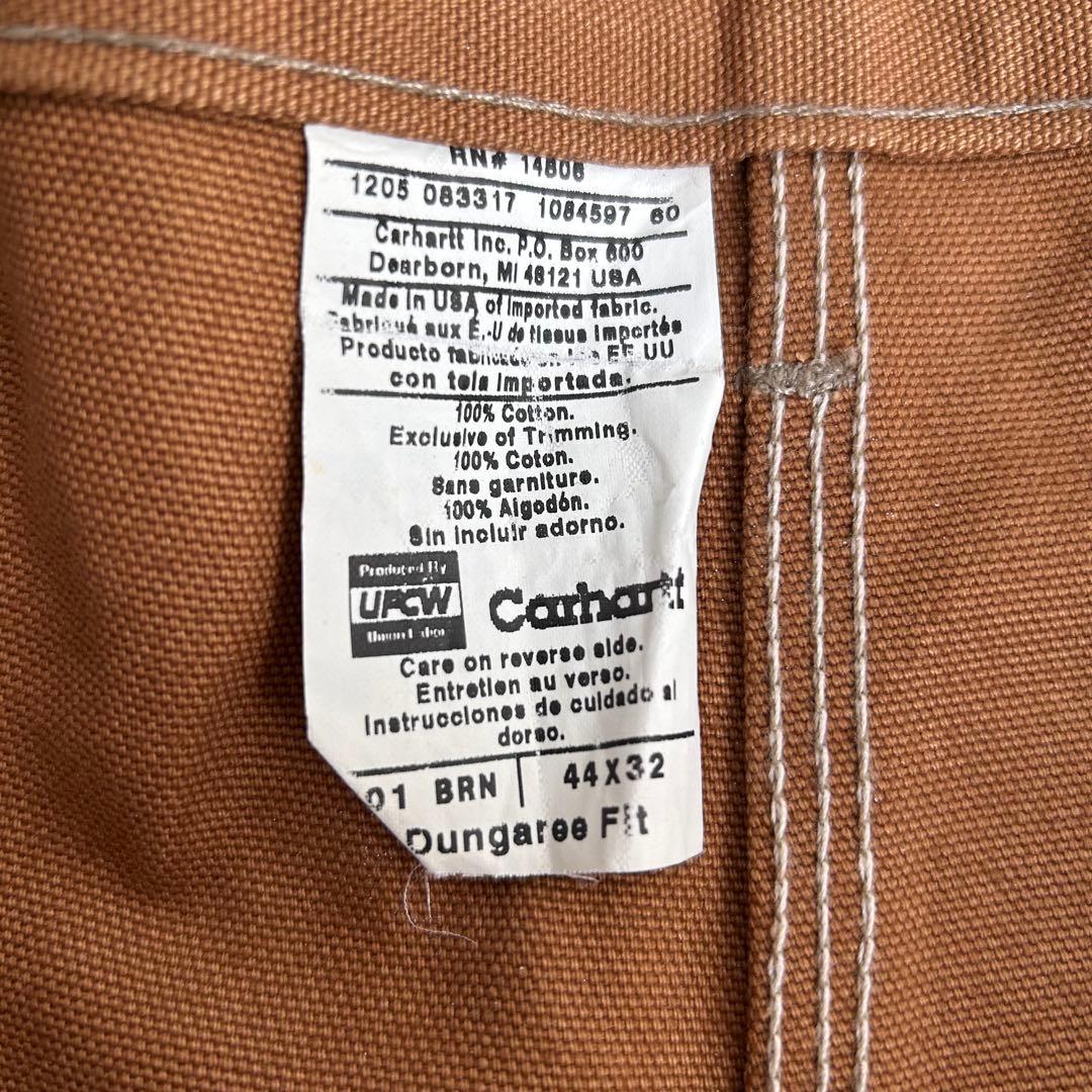 デッド タグ付き新品未使用 カーハート ダック ダブルニーパンツ 44×32 茶