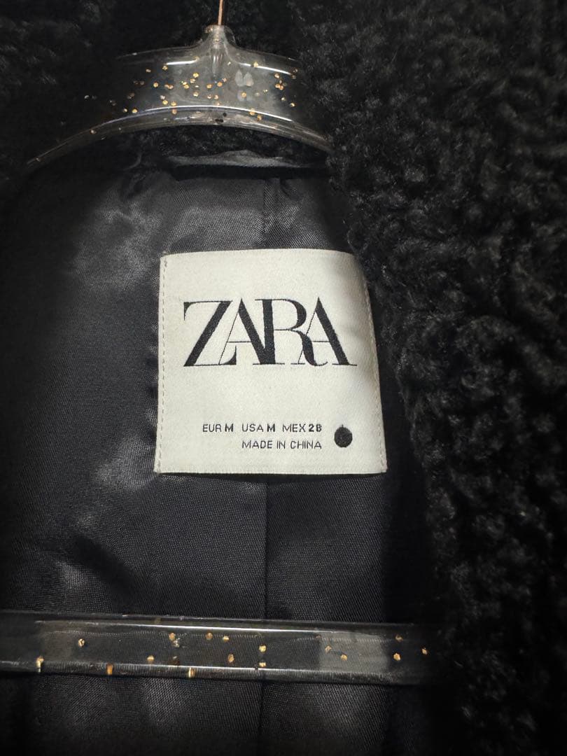 ⭐︎きなこ⭐︎☺︎ZARA ボア ブラック テディ ロングコート Mサイズ