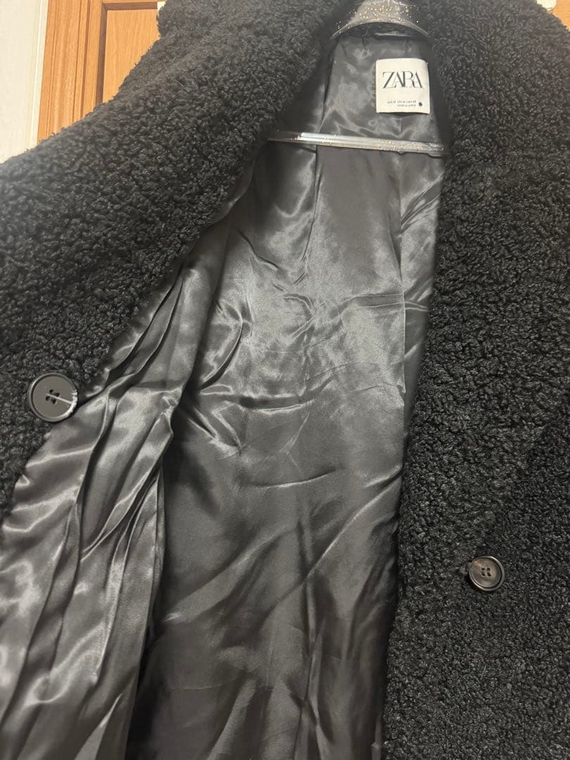 ⭐︎きなこ⭐︎☺︎ZARA ボア ブラック テディ ロングコート Mサイズ