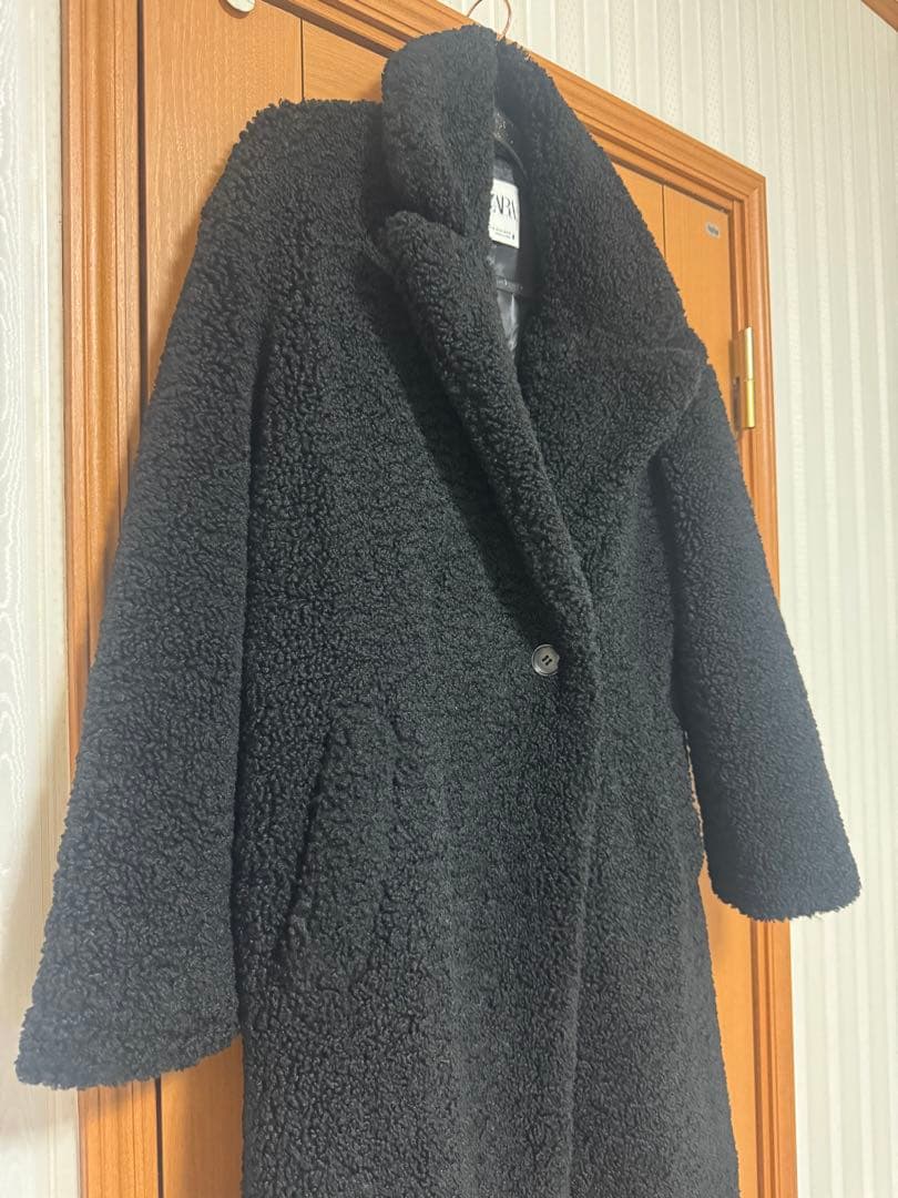⭐︎きなこ⭐︎☺︎ZARA ボア ブラック テディ ロングコート Mサイズ