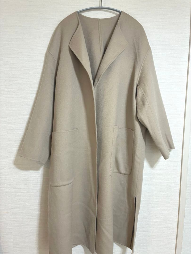 23区 ウールカシミヤリバーコート ベージュ 大きいサイズ 44