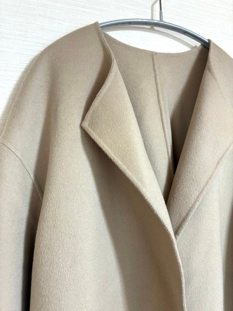 23区 ウールカシミヤリバーコート ベージュ 大きいサイズ 44