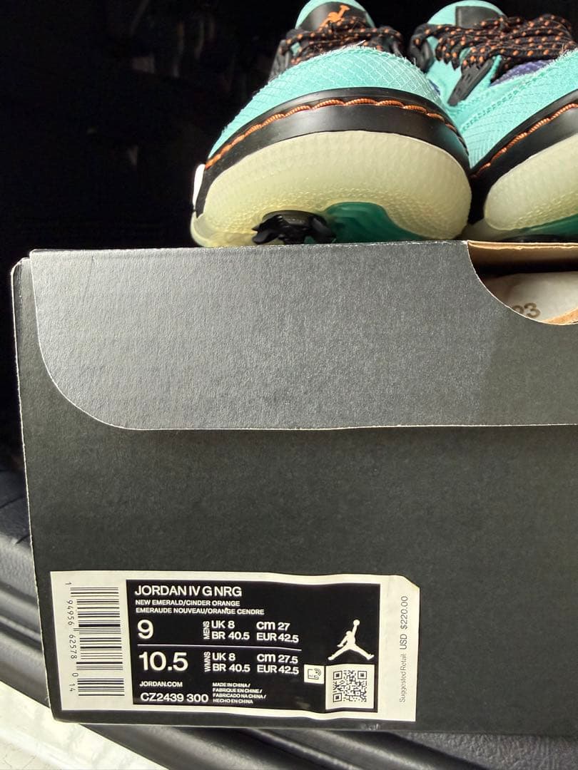 シューズ(男性用) NIKE AIR JORDAN 4 GOLF \"TEAL PURPLE\"27cm