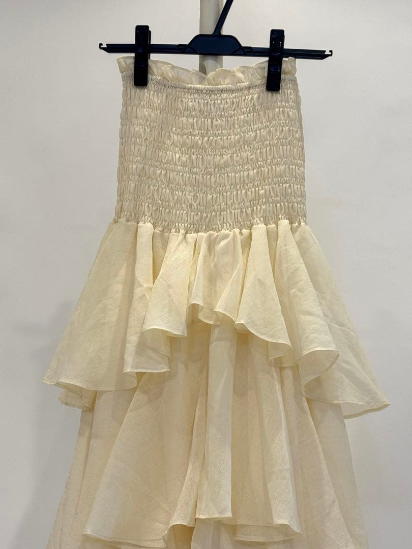 アイボリー maison celon frilly tiered dress