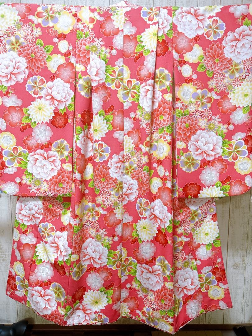 式部浪漫ブランド着物♡七五三　7歳　女の子　フルセット　一式　ピンク系　ゴールド