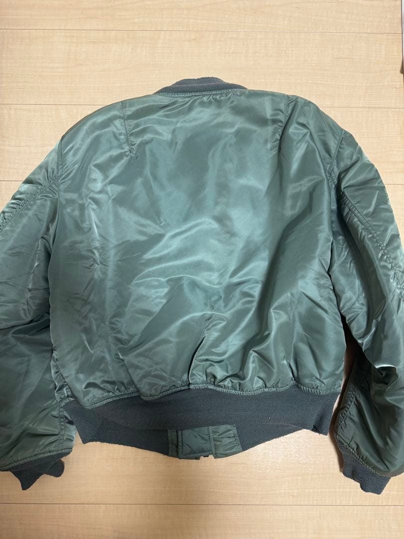 90s USA製 ALPHA MA-1 グランドクルー セージ XL　D271