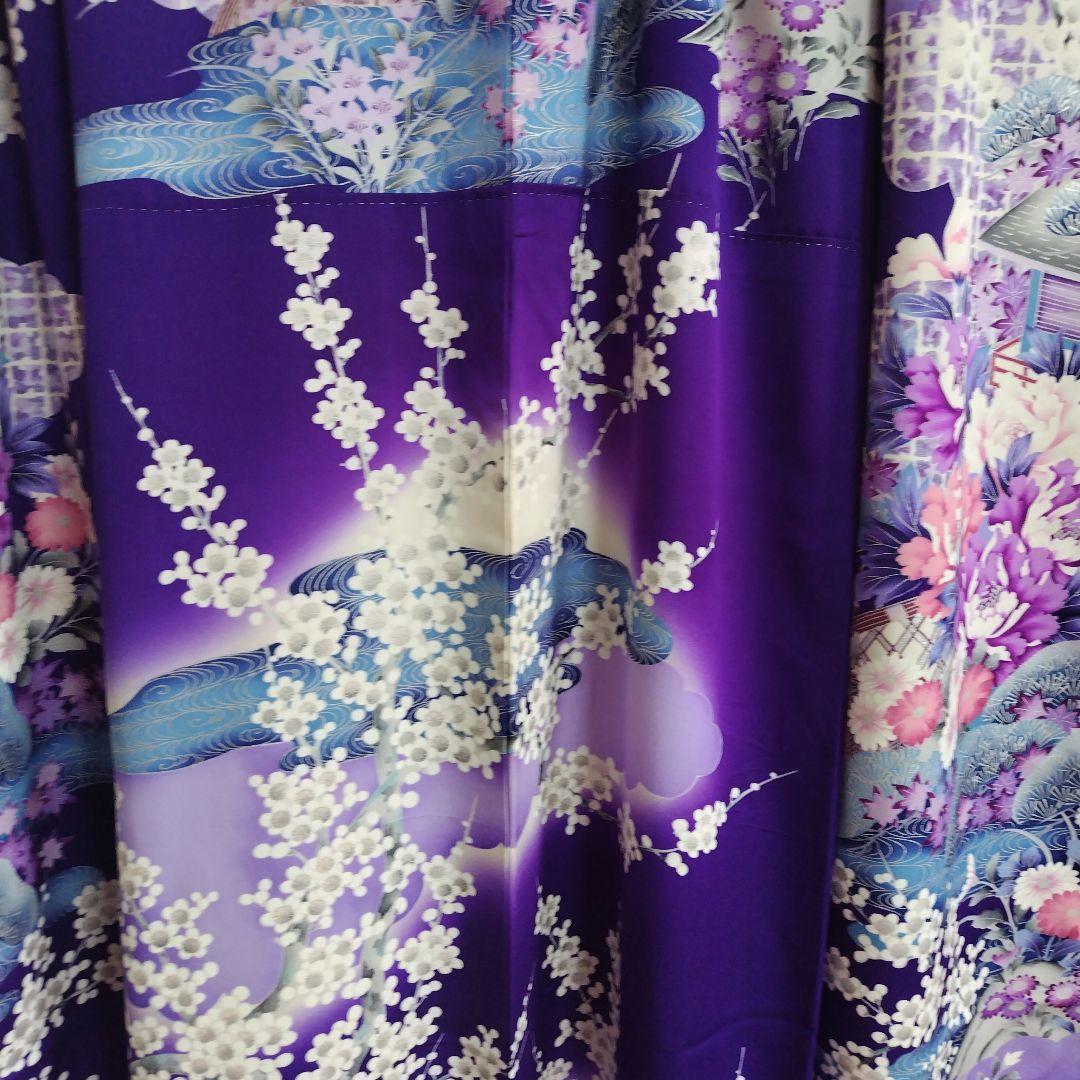 振袖　成人式　正絹　紫　パープル