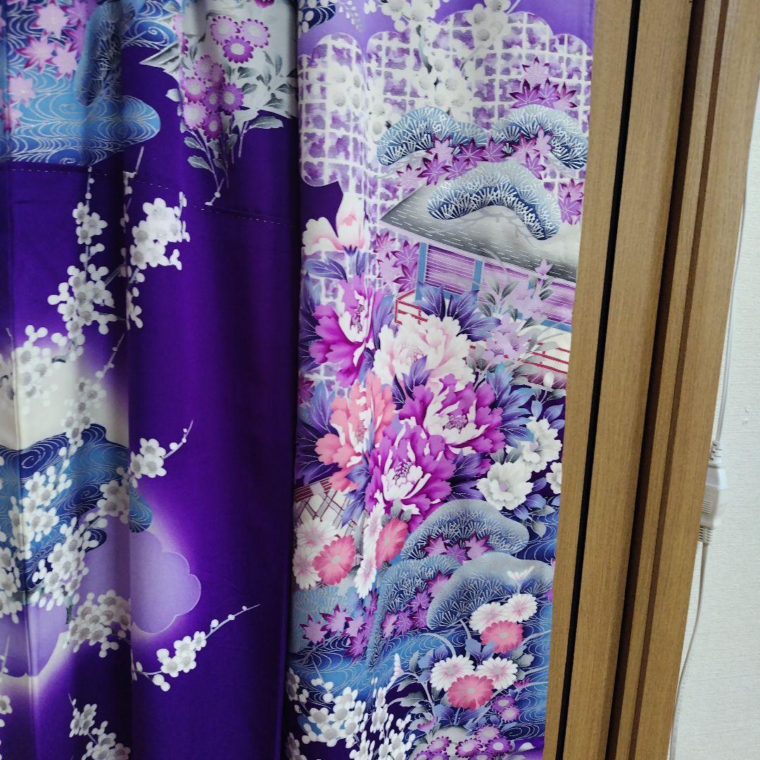 振袖　成人式　正絹　紫　パープル