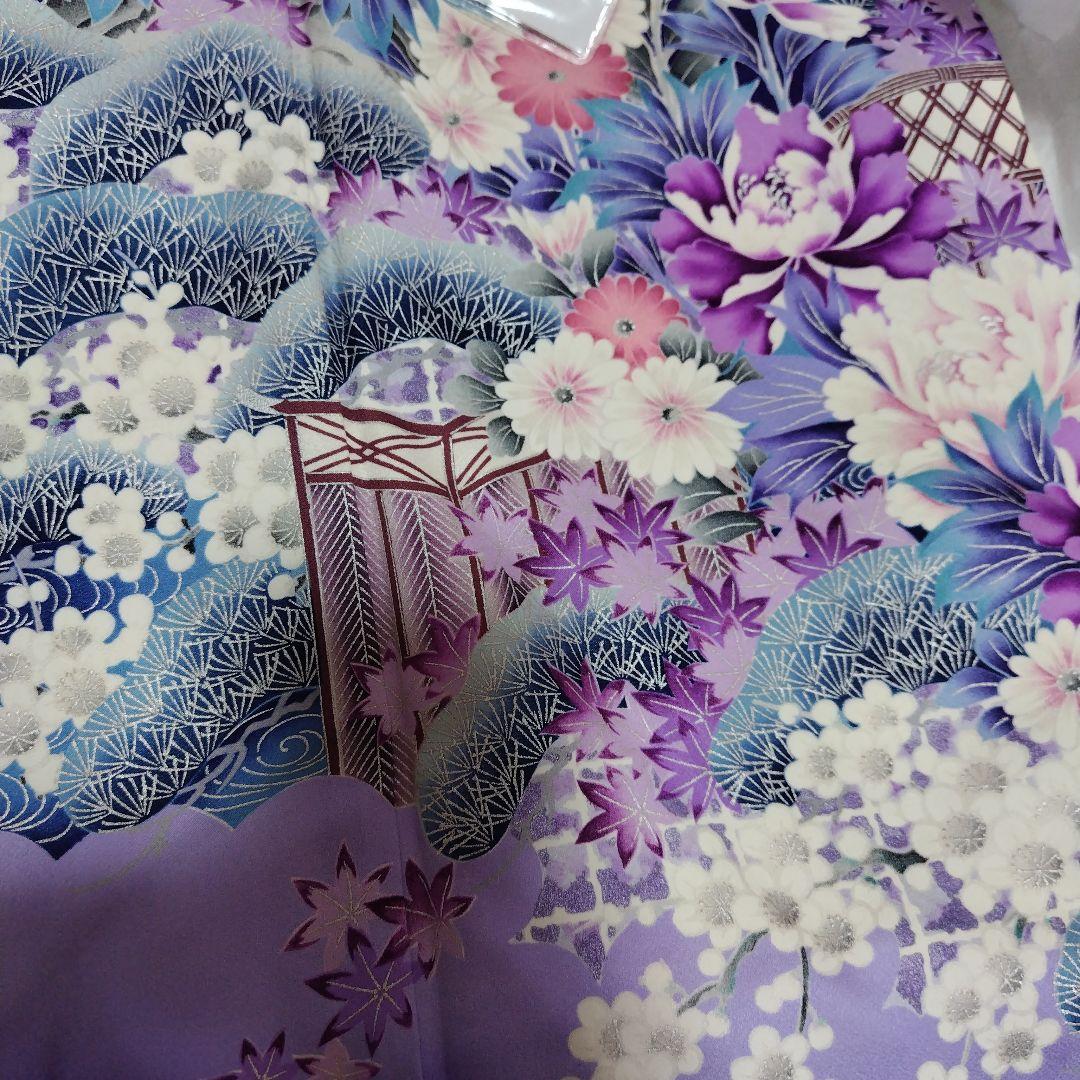 振袖　成人式　正絹　紫　パープル