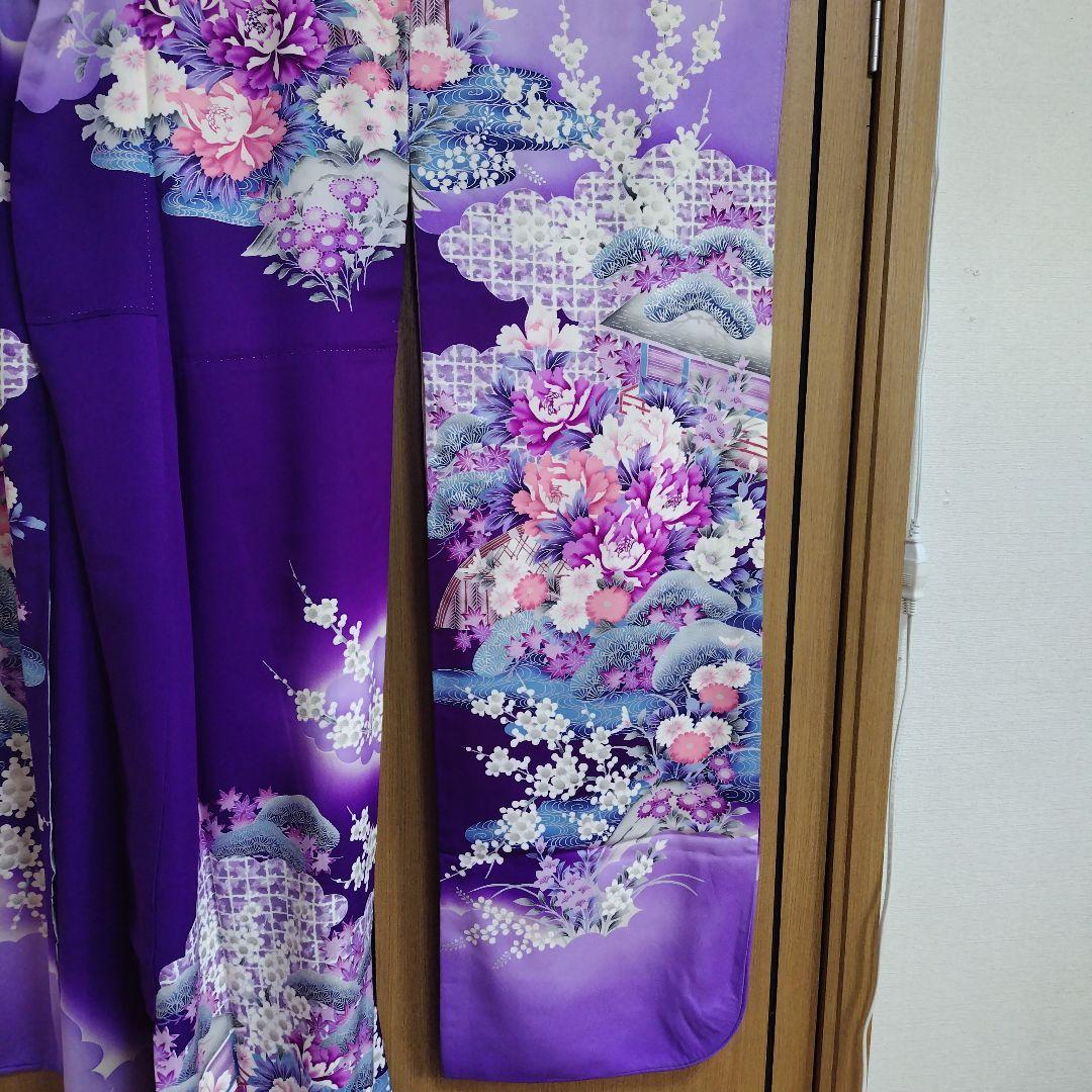振袖　成人式　正絹　紫　パープル