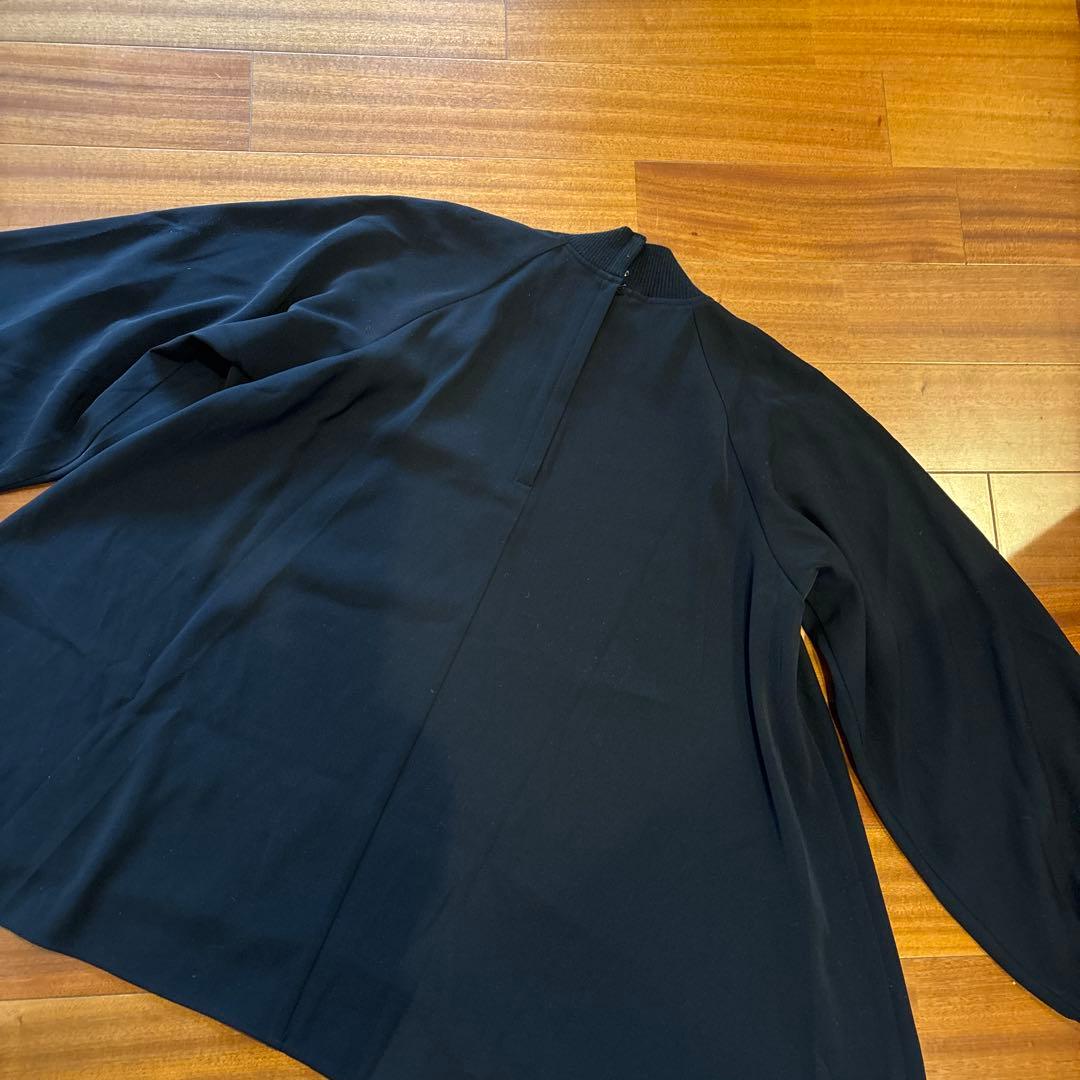 ENFOLD エンフォルド PEダブルクロスハイネックブラウス ブラック 38