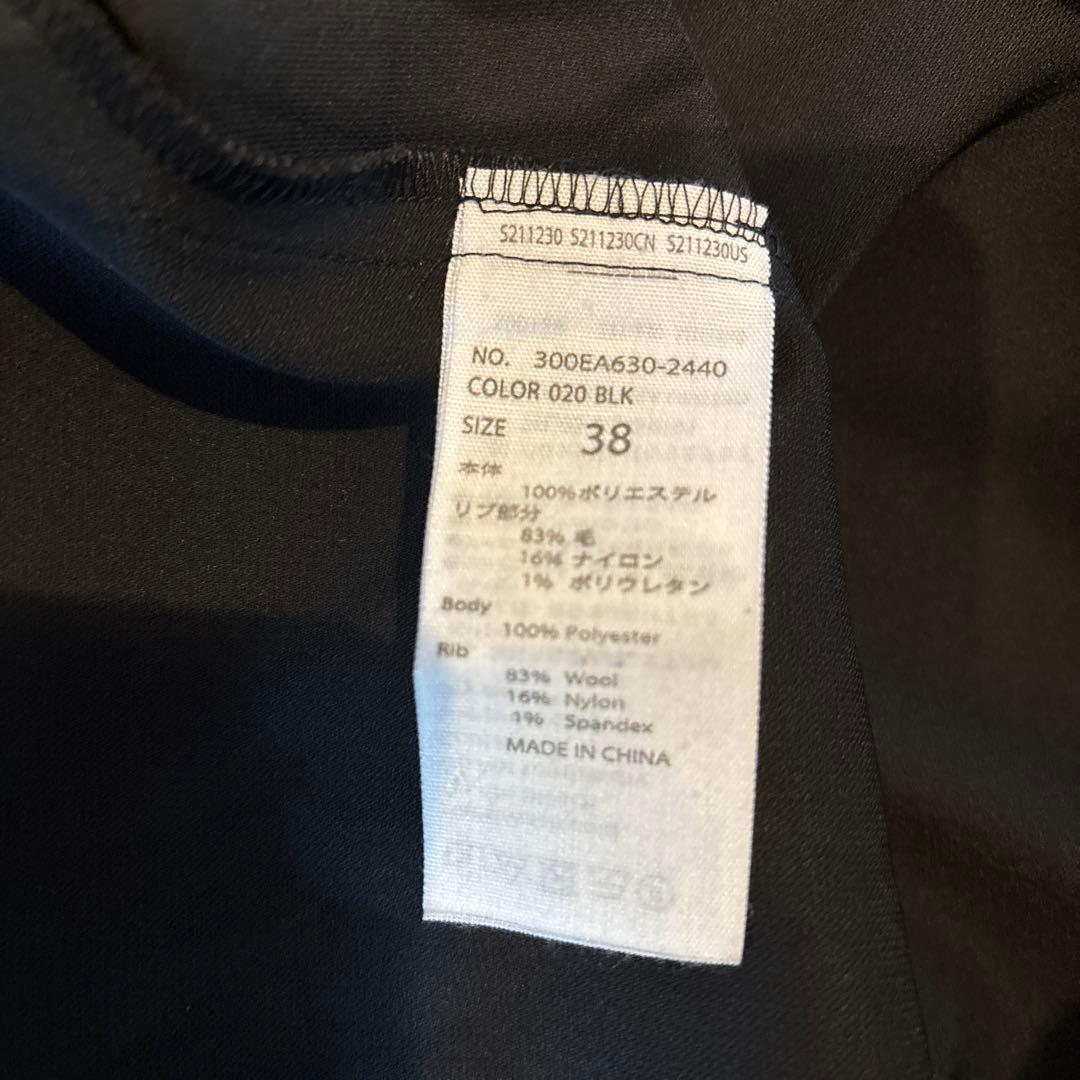 ENFOLD エンフォルド PEダブルクロスハイネックブラウス ブラック 38