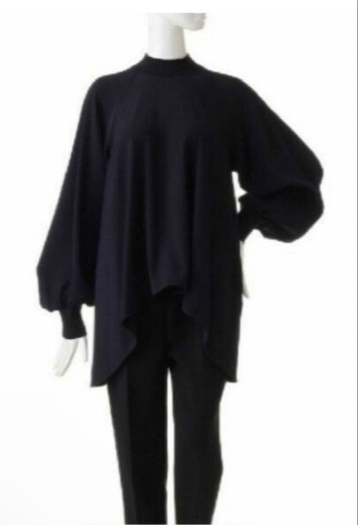 ENFOLD エンフォルド PEダブルクロスハイネックブラウス ブラック 38