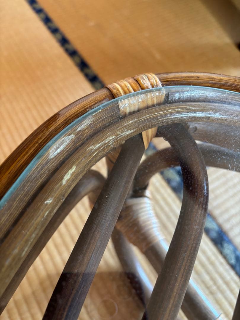 最終値下げ　昭和レトロ ヴィンテージ 大型 ラタンテーブル