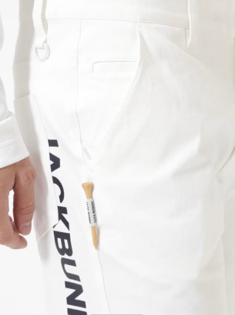 新品 パーリーゲイツ ジャックバニー 2WAYストレッチパンツ(5)サイズL/白