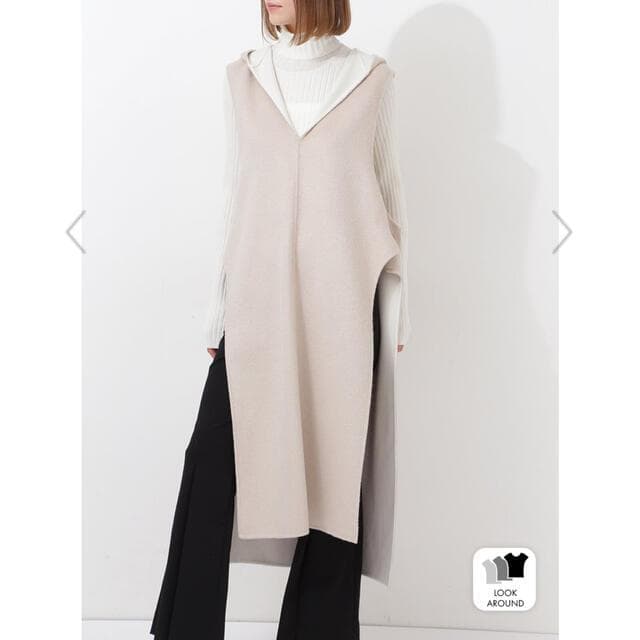 LE PHIL ルフィル フード 付ウール シルク リバー ロング ジレ