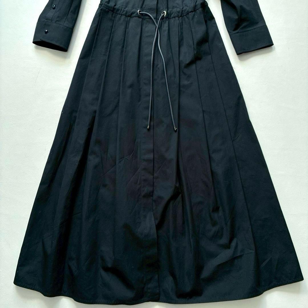 【美品】MaxMara　白タグ 現行 ウエストリボン シャツワンピース 濃紺