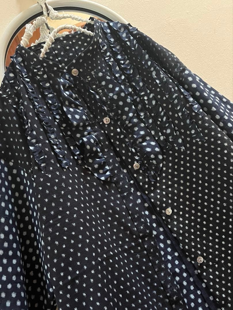 古布リメイク　雪ん子　あられ　チュニック　プルオーバー　七分袖　ハンドメイド