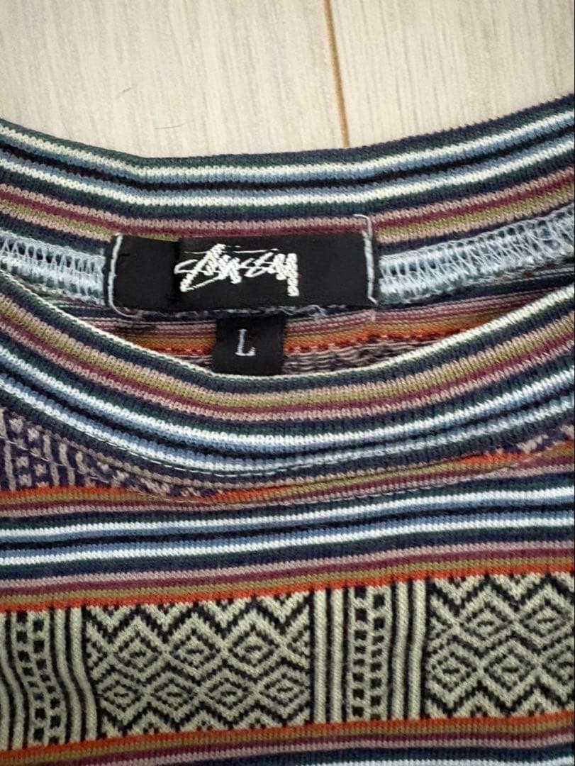stussy ステューシー　総柄　黒タグ　80s