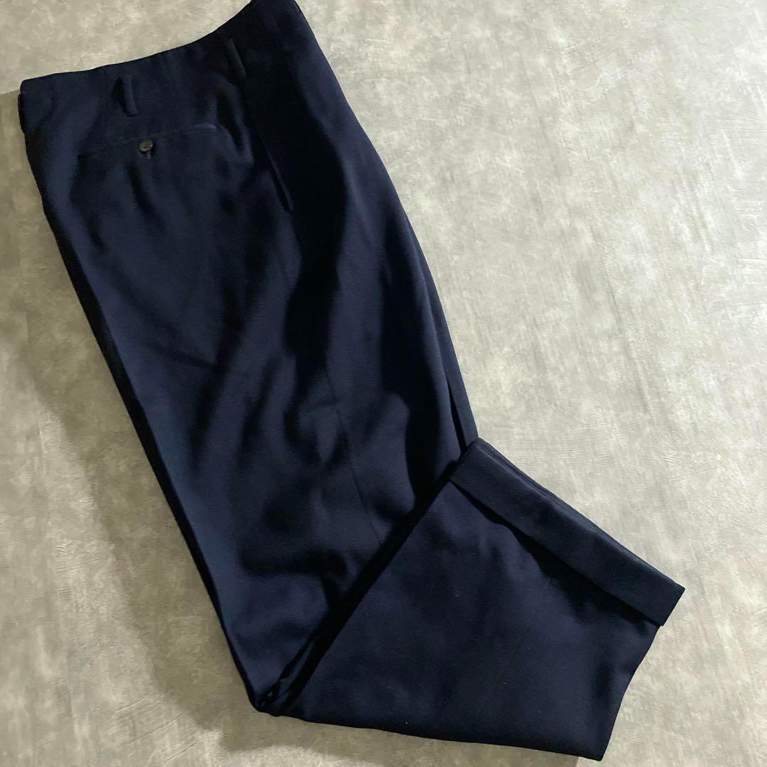 Vintage 極上ウール 濃紺 セットアップスーツ 上下×HERMESネクタイ