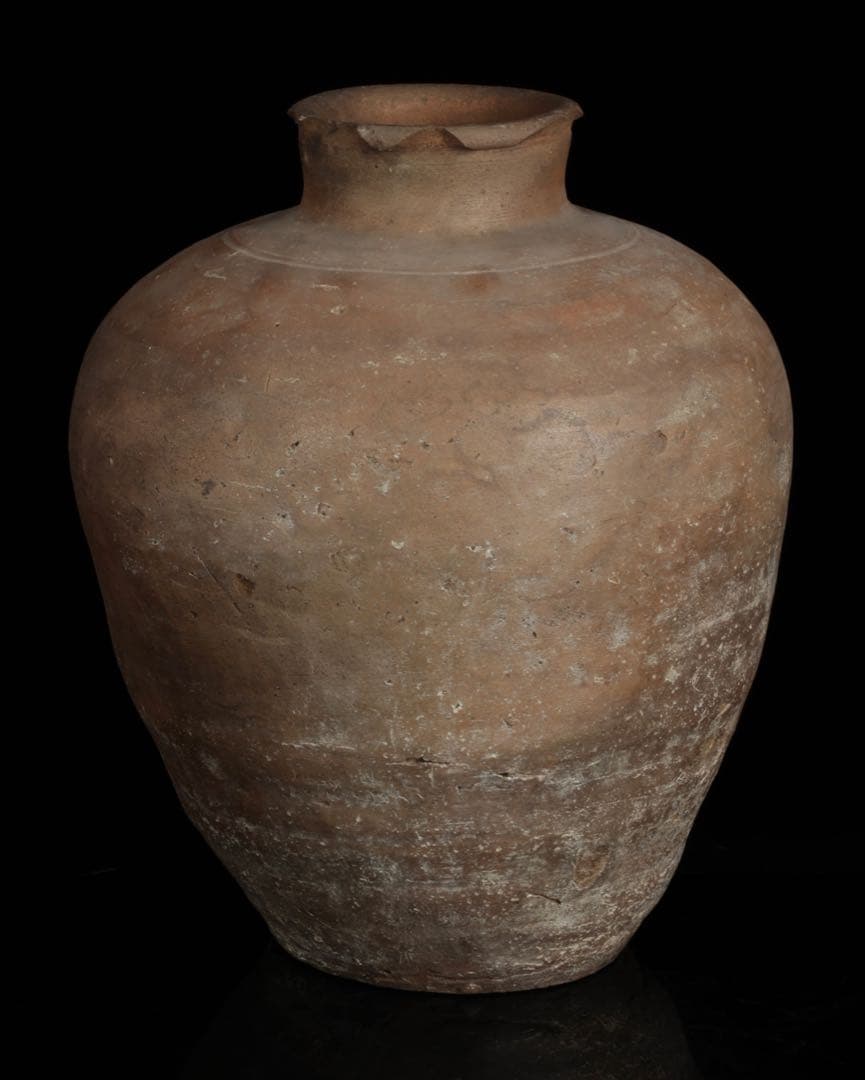 信楽焼 古信楽 輪線文 大壺 古壷 高さ33.5㎝ 古陶磁 時代物 骨董 古美術