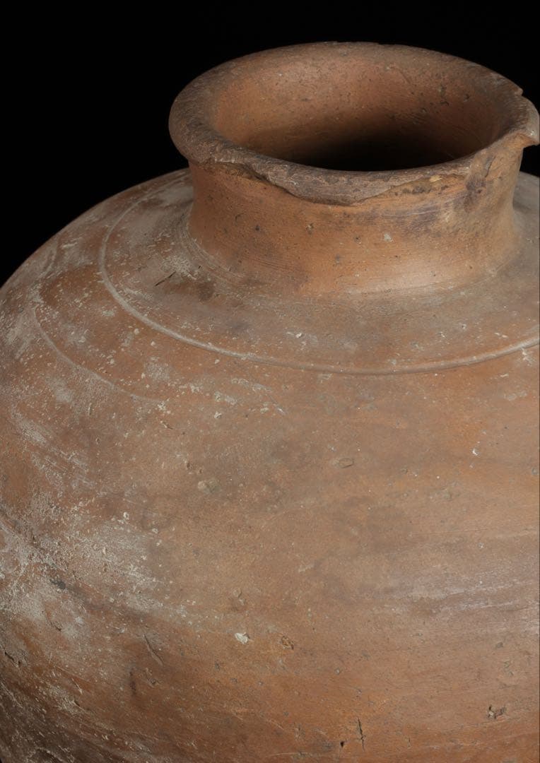 信楽焼 古信楽 輪線文 大壺 古壷 高さ33.5㎝ 古陶磁 時代物 骨董 古美術