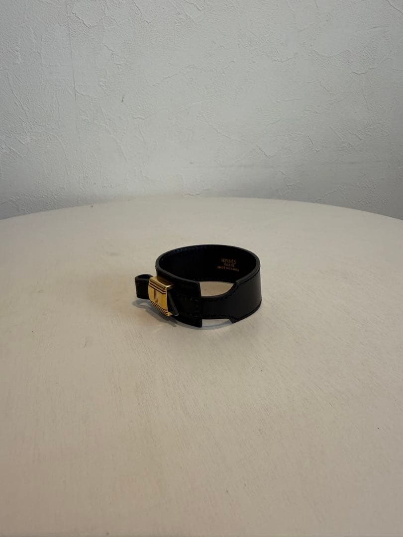 エルメス アルテミス カデナ アクセサリー ブレスレット レザー ブラック