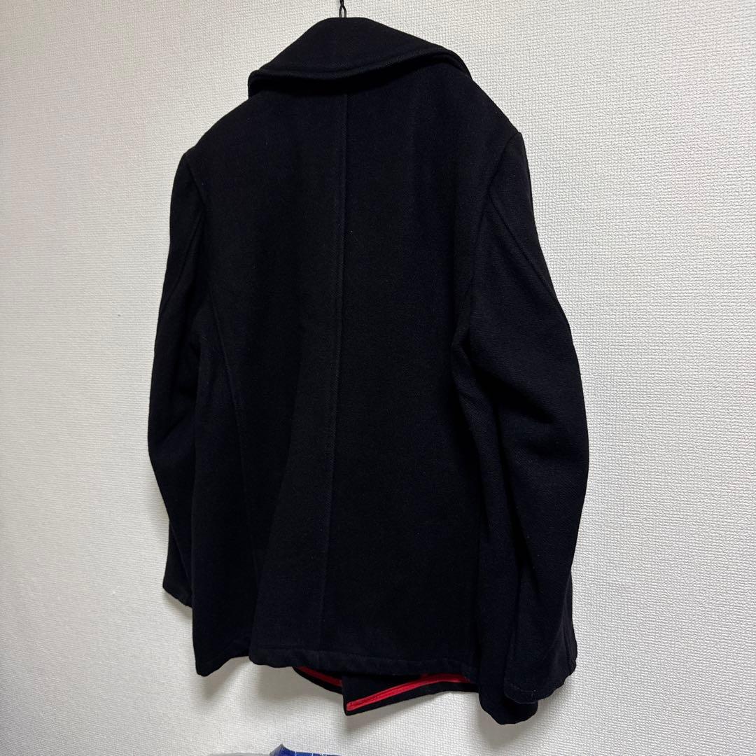 Schott ウール Pコート レザー バックル