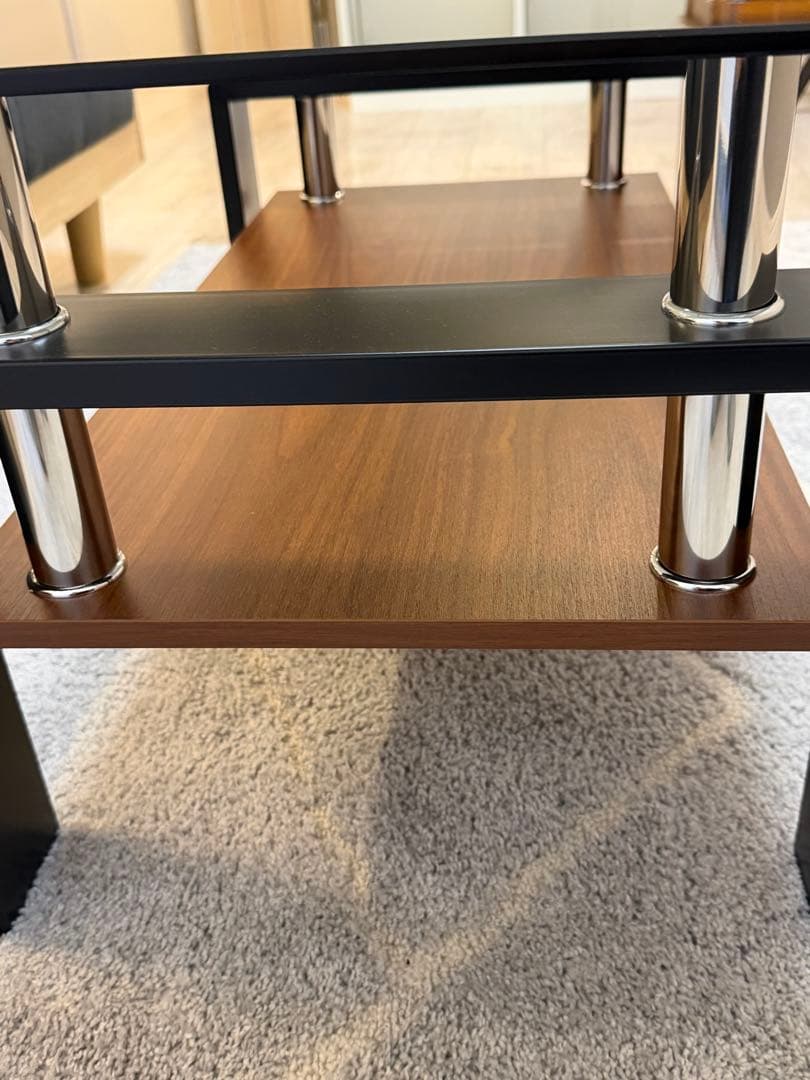 モダンガラス木製コーヒーテーブル