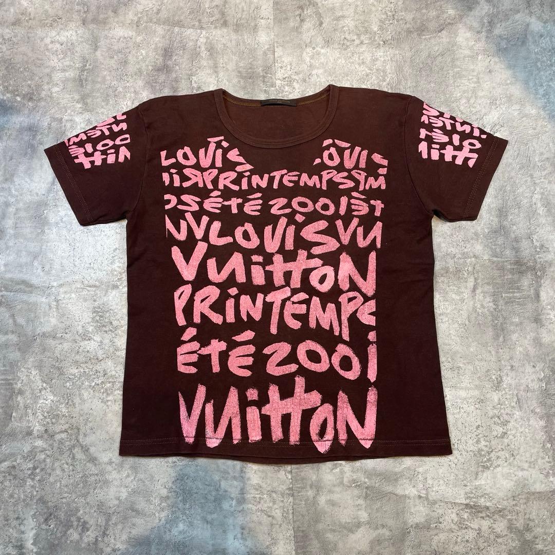 LOUIS VUITTON グラフィック ロゴ Tシャツ ブラウン レディース