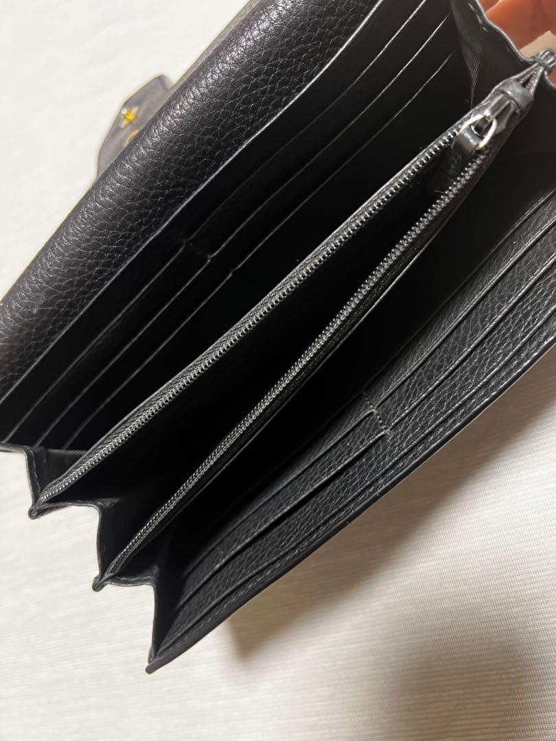 GUCCI GGマーモントブラックレザー 長財布