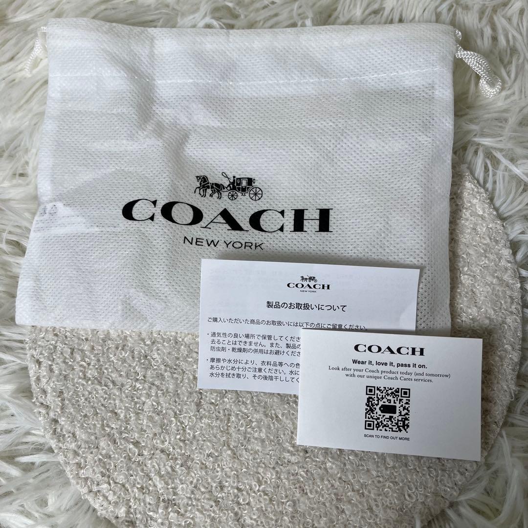 新品未使用　COACH キーケース　キーリング　シグネチャー　5連　保存袋付き