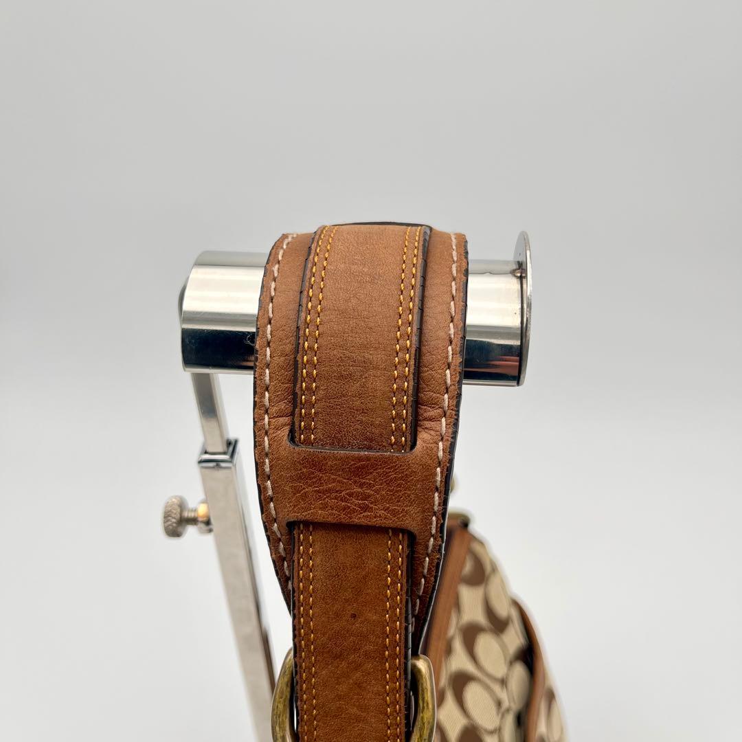 極美品 コーチ ソーホー 2way ショルダーバッグ シグネチャー スエード 茶