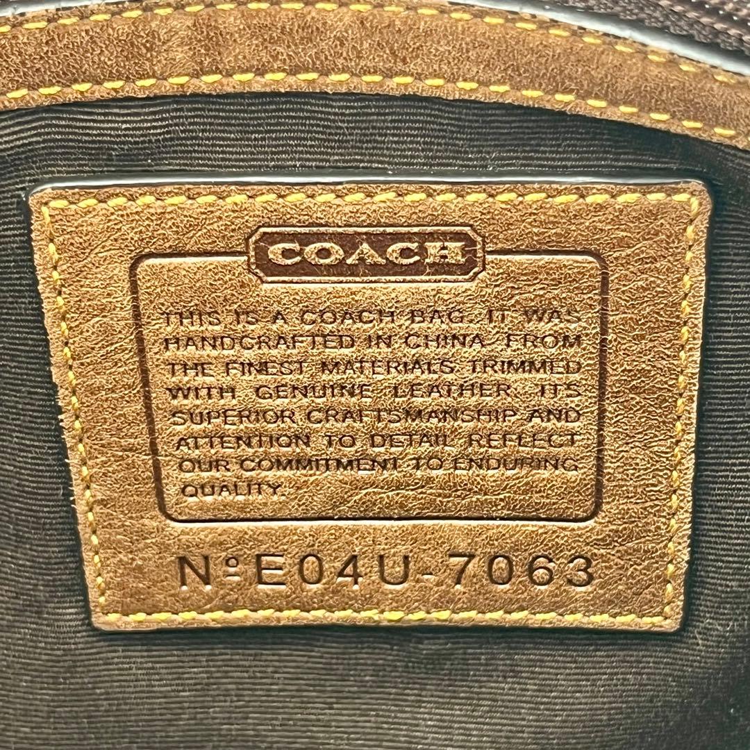 極美品 コーチ ソーホー 2way ショルダーバッグ シグネチャー スエード 茶