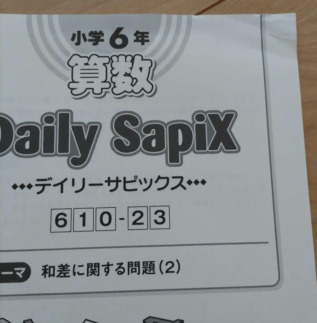 【最新版】2024年 SAPIX 6年 算数テキスト デイリーサピックス/1年分