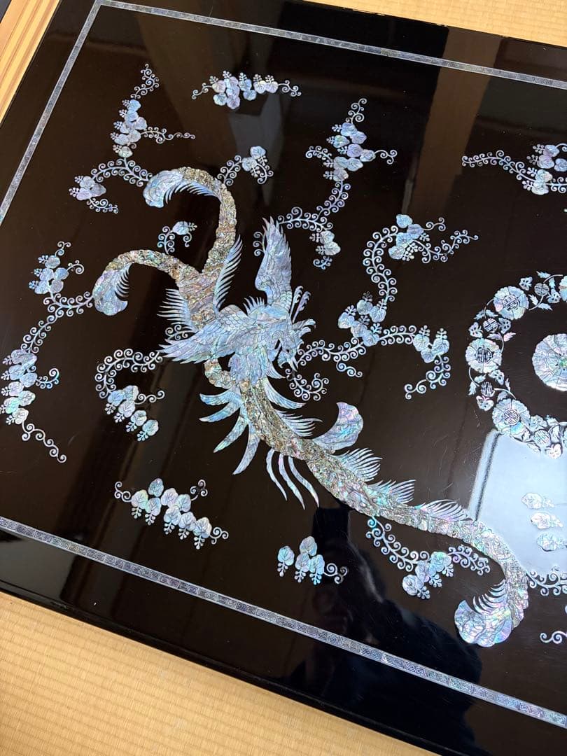 yoo　高級螺鈿細工テーブル　鳳凰