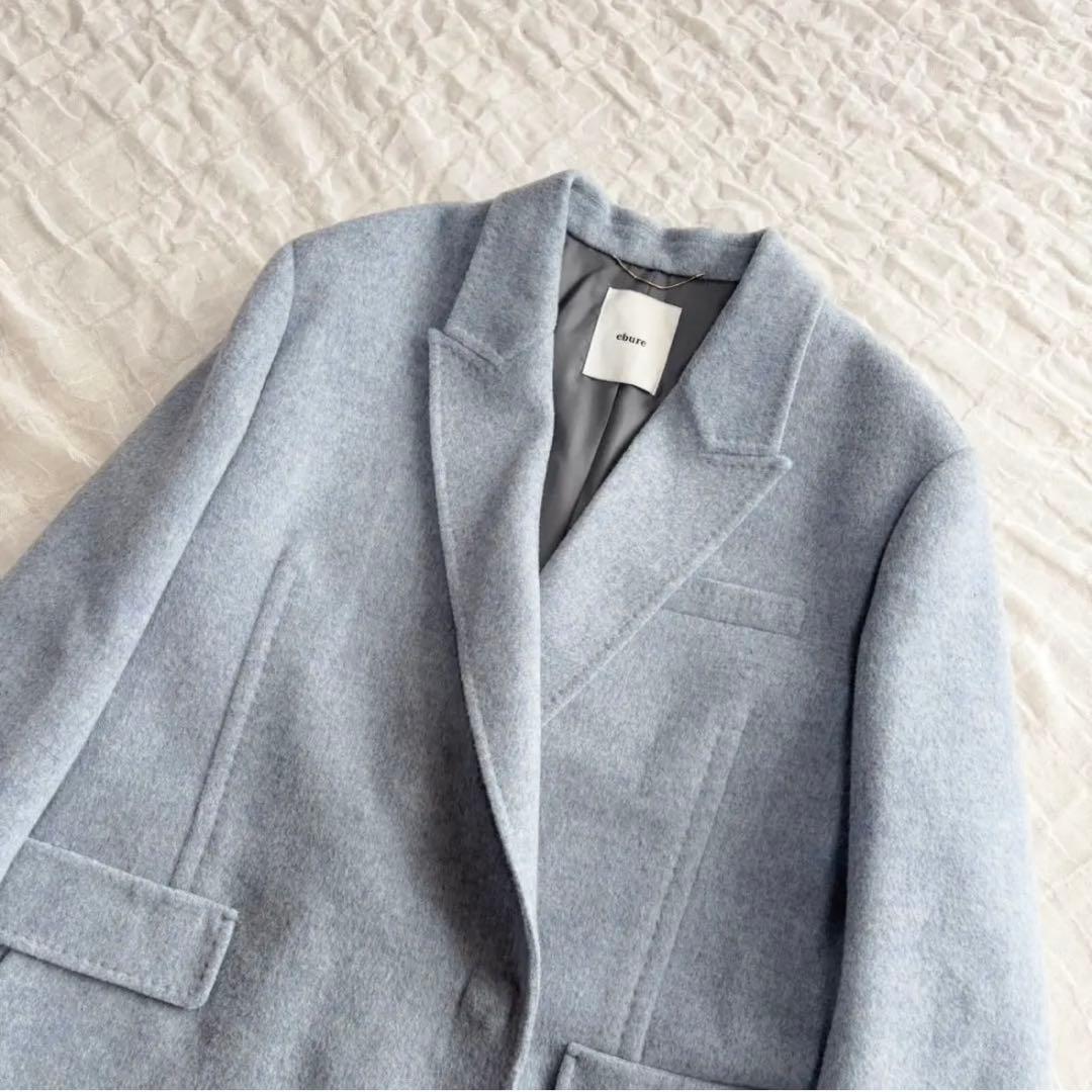 【試着のみ美品】 エブール メランジビーバー ジャコート ウールジャケット