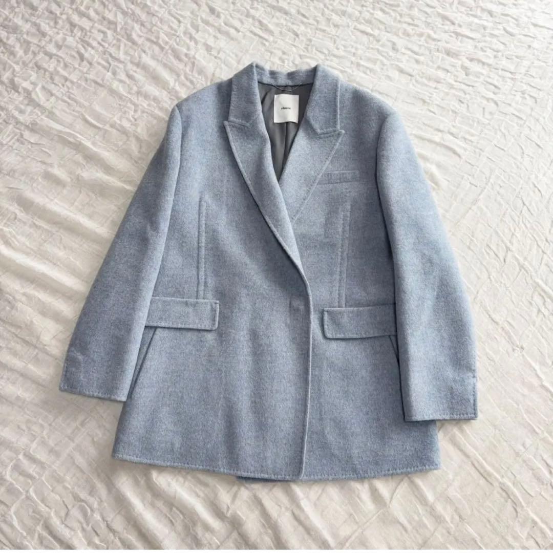 【試着のみ美品】 エブール メランジビーバー ジャコート ウールジャケット