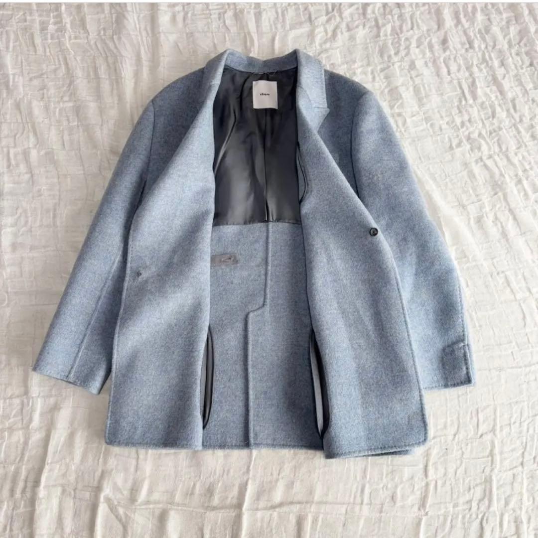 【試着のみ美品】 エブール メランジビーバー ジャコート ウールジャケット