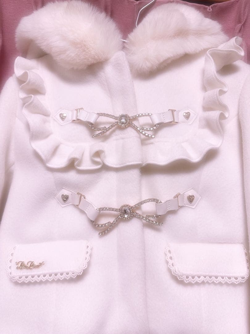 LIZLISA リズリサ ビジューリボンショートコート ホワイト 即日発送