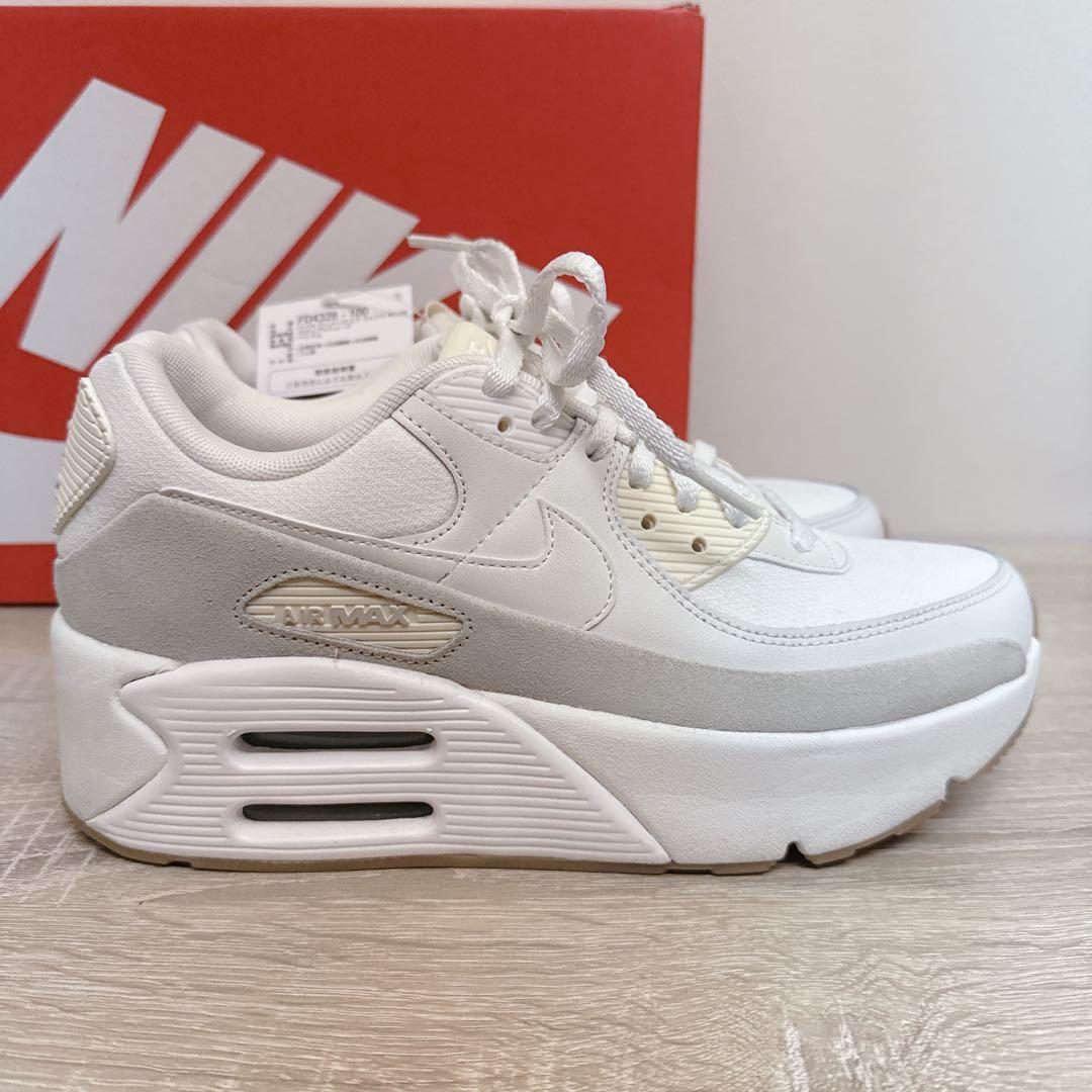 美品 ナイキ エア マックス 90 LV8 厚底 ホワイト 25.5
