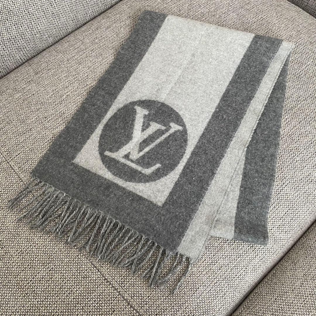 ルイ・ヴィトン M74205 グリ エシャルプ・ガーディフ マフラー ストール